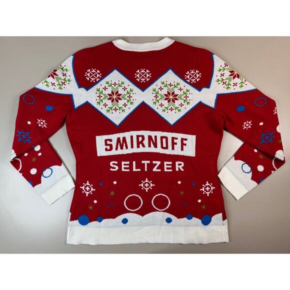 Tacky Christmas Sweater Smirnoff Seltzer Unisex M Funny Bar Crawl College Bro - Picture 9 of 9
